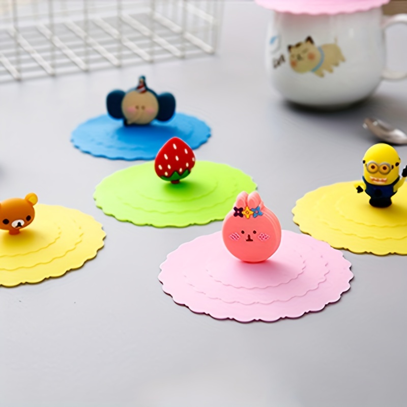 Silicone Anti Dust Glass Cup Cover Silicone Drink Hot Cup Lids Silicone  Cats Cup Lid Anti Dust Tea Cup Covers Silicone Drink Glass Cup Lids For