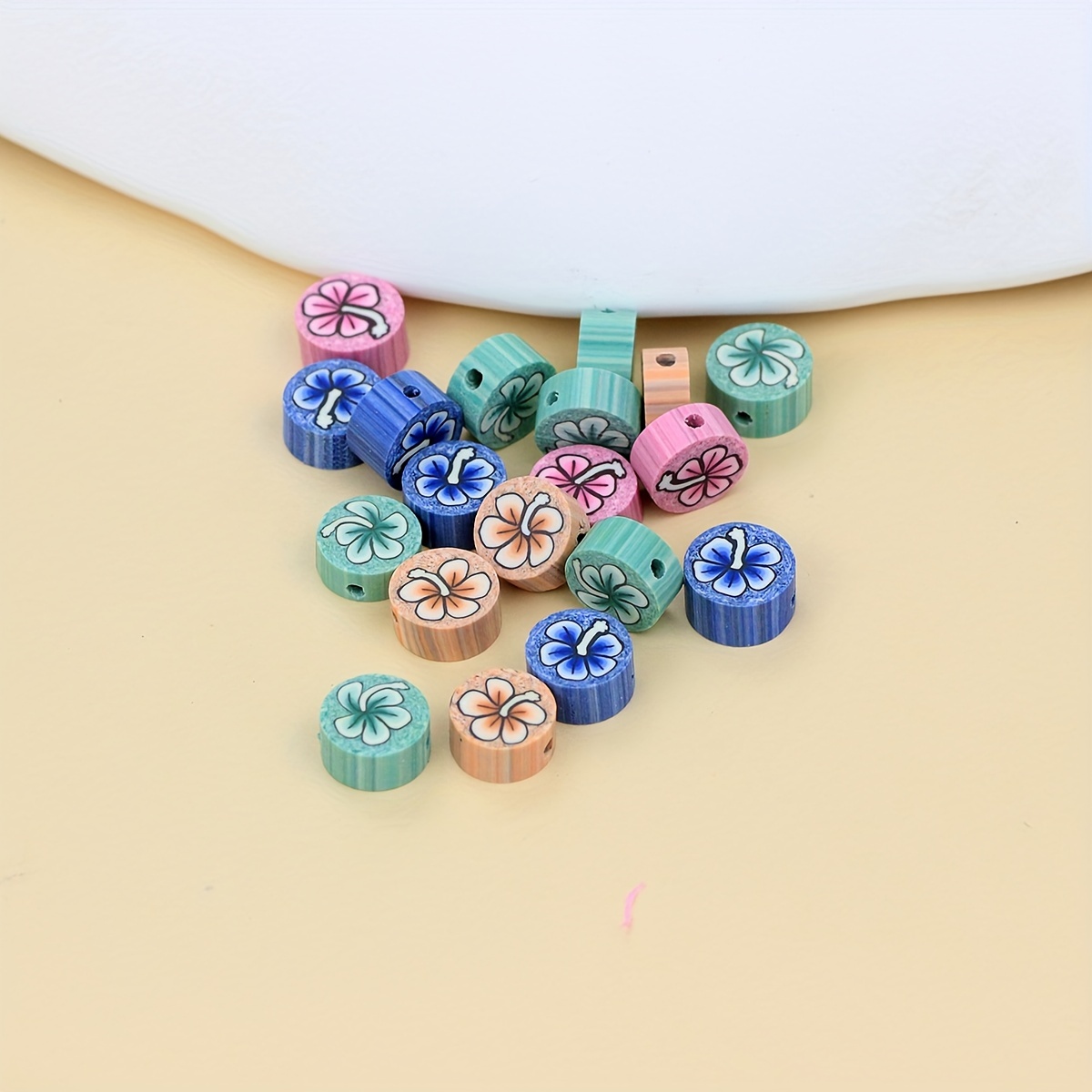 30pcs/lot Fruit Polymer Clay Beads Apple Orange Watermelon Avocado Grape  Spacer Beads For Jewelry Making