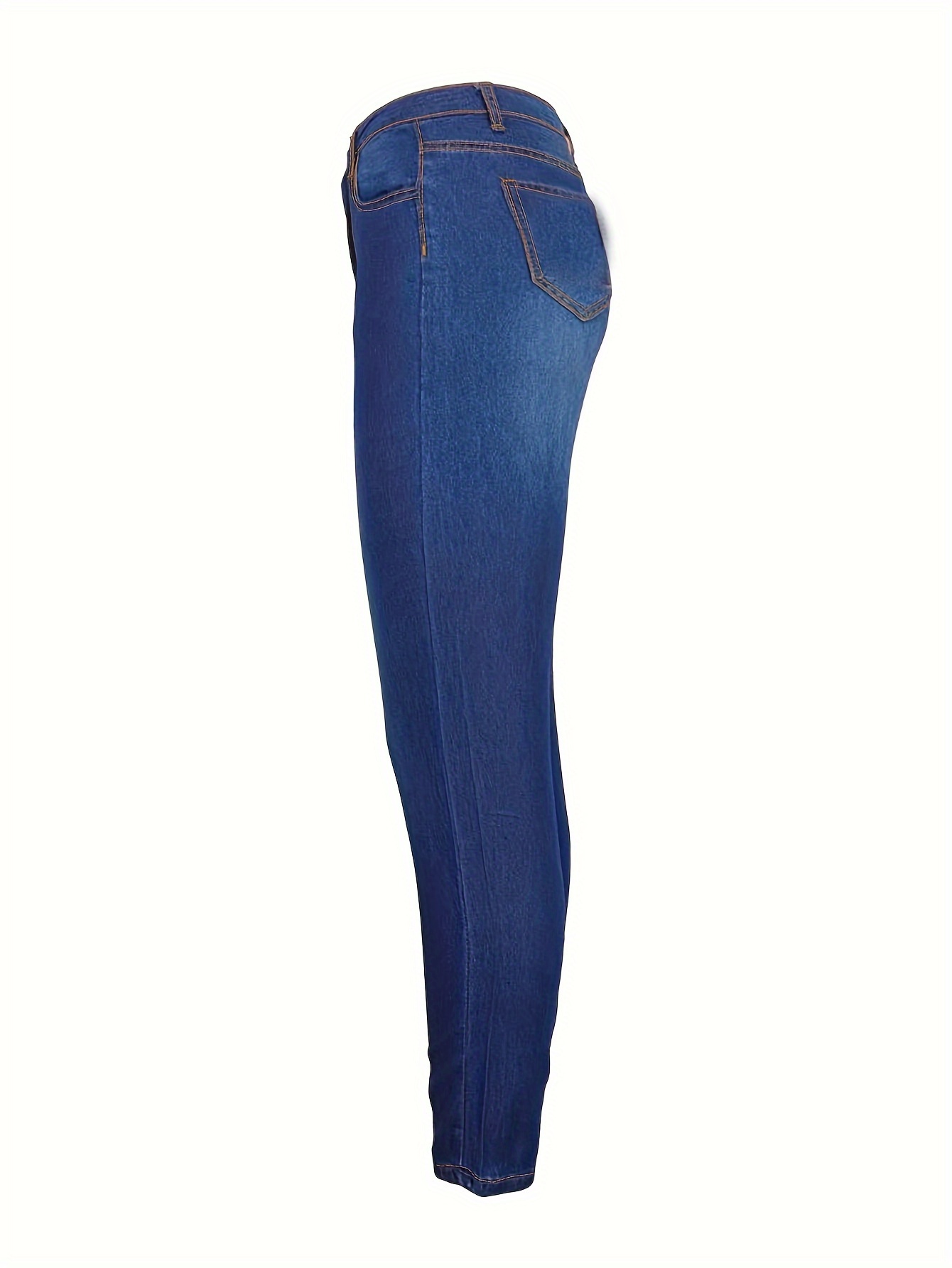 plus size basic jeans womens plus solid button fly high rise medium stretch skinny jeans