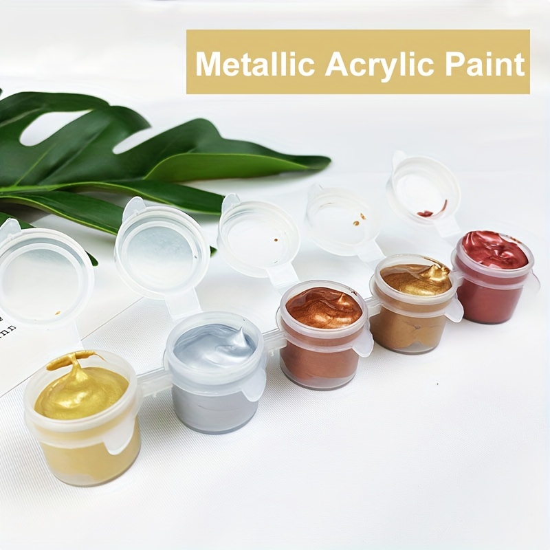 3 Metallic Colors, Copper, Golden, Silver Acrylic Paint - Metallic Acrylic  Paint For Mixed Media, Calligraphy, Airbrush, And Brushes - Temu Ireland