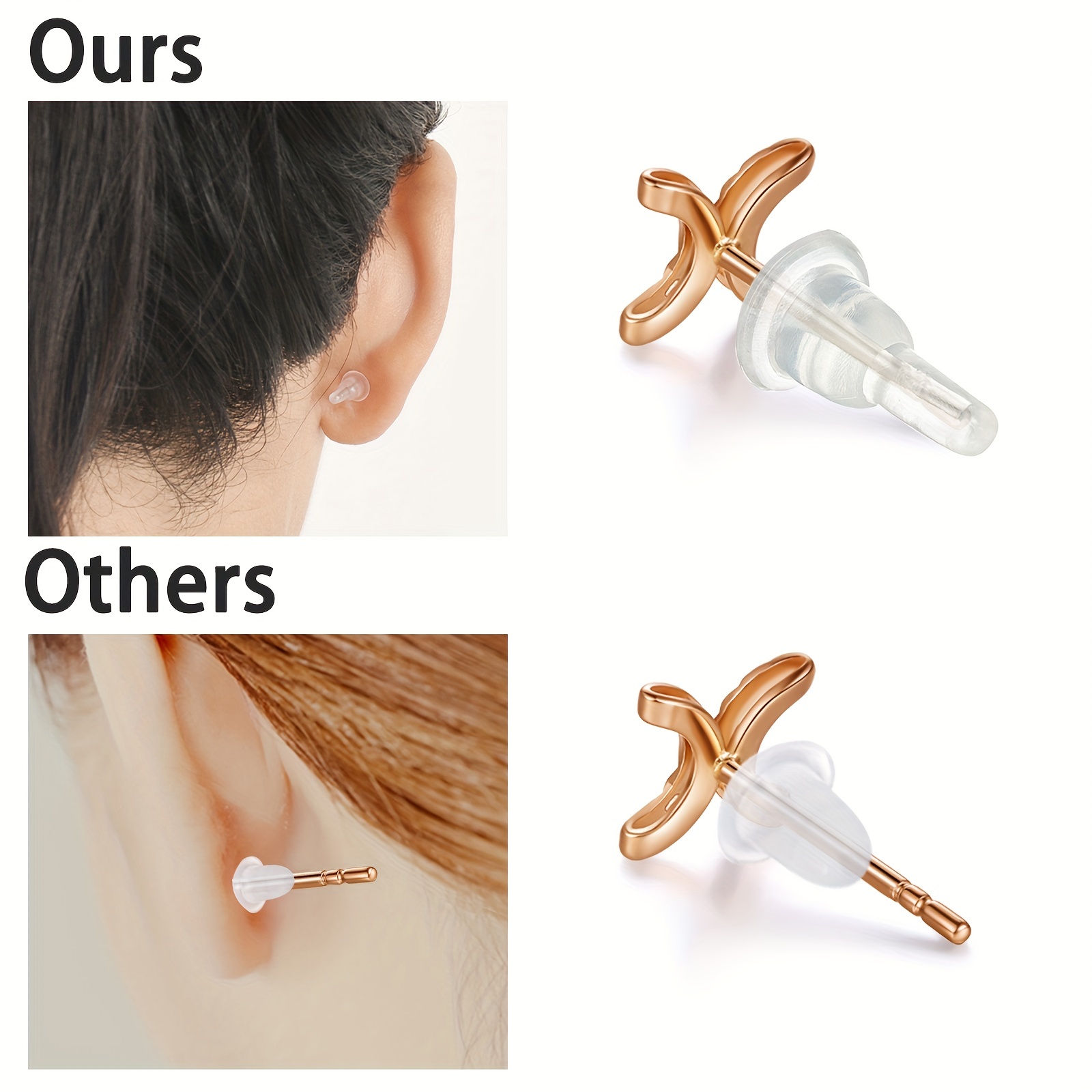 Clear Earring Backs, 1000PCS Earring Stoppers, Hypo-allergenic Jewelry  Accessories, Silicone Earring Backing Replacements