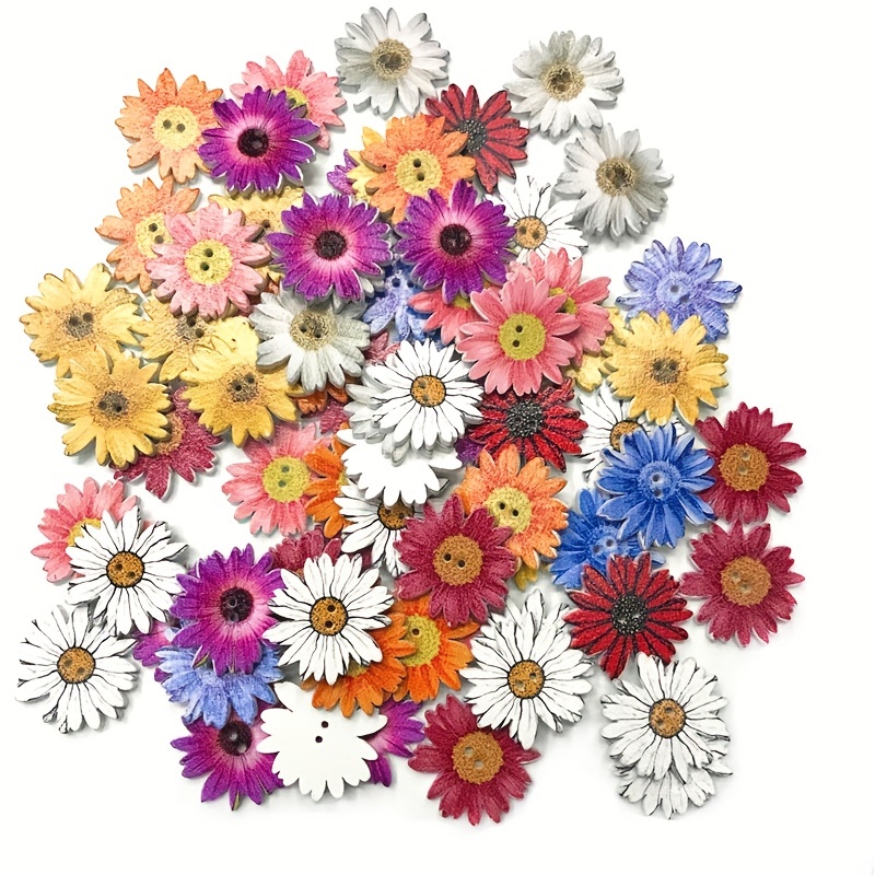 Wooden Daisy Flower Decor. Daisy Art. Colorful and Decorative Daisy Decor.