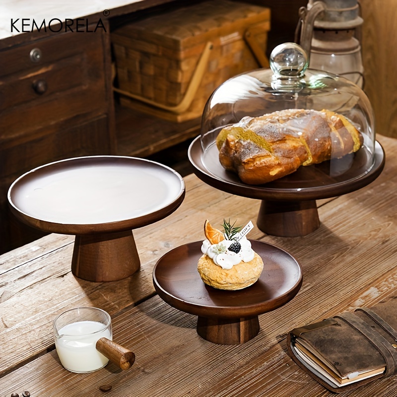 10 Inch Solid Mango Wood Round Cake Stand – MyGift