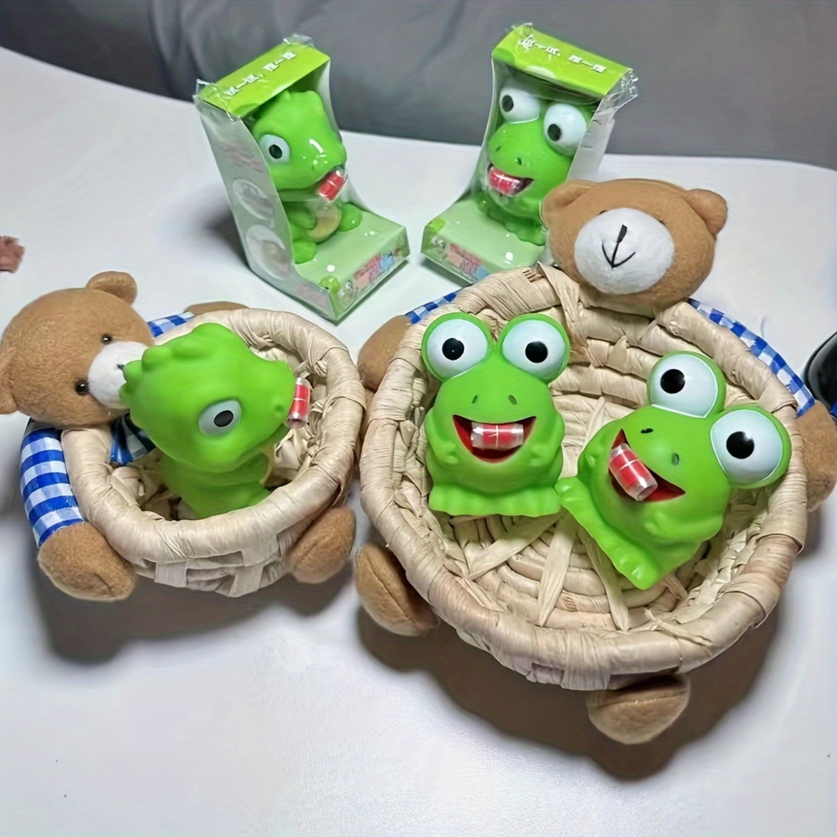 Soft Rubber Tricky Toy Decompress Frog Toys Frog Model Simulation Fake Frog