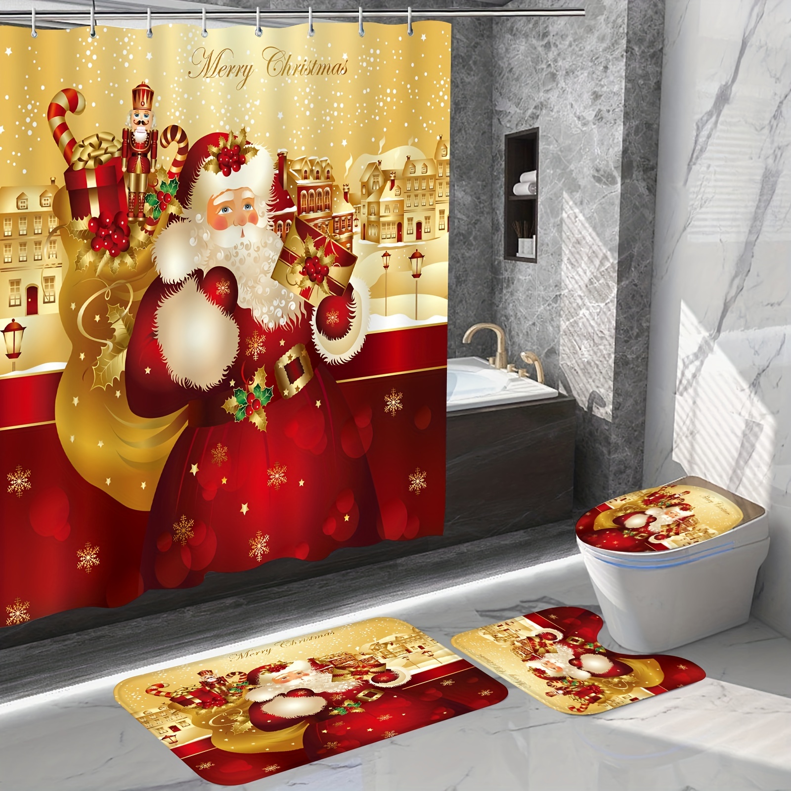  Possta Decor Shower Curtain for Bathroom Christmas