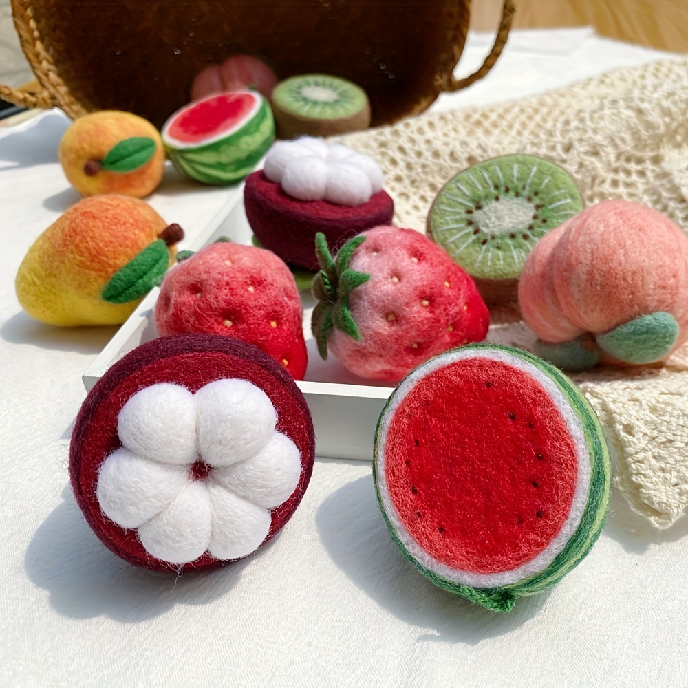 Handmade wool felt watermelon for pretend play- Felt and Yarn