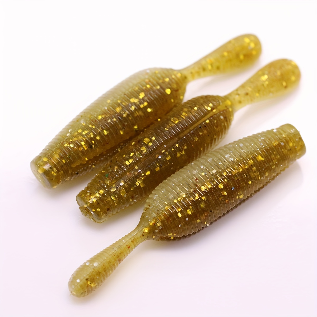Golden Glitter Olvine Soft Bait Worm Silicone Bionic Tail - Temu Canada