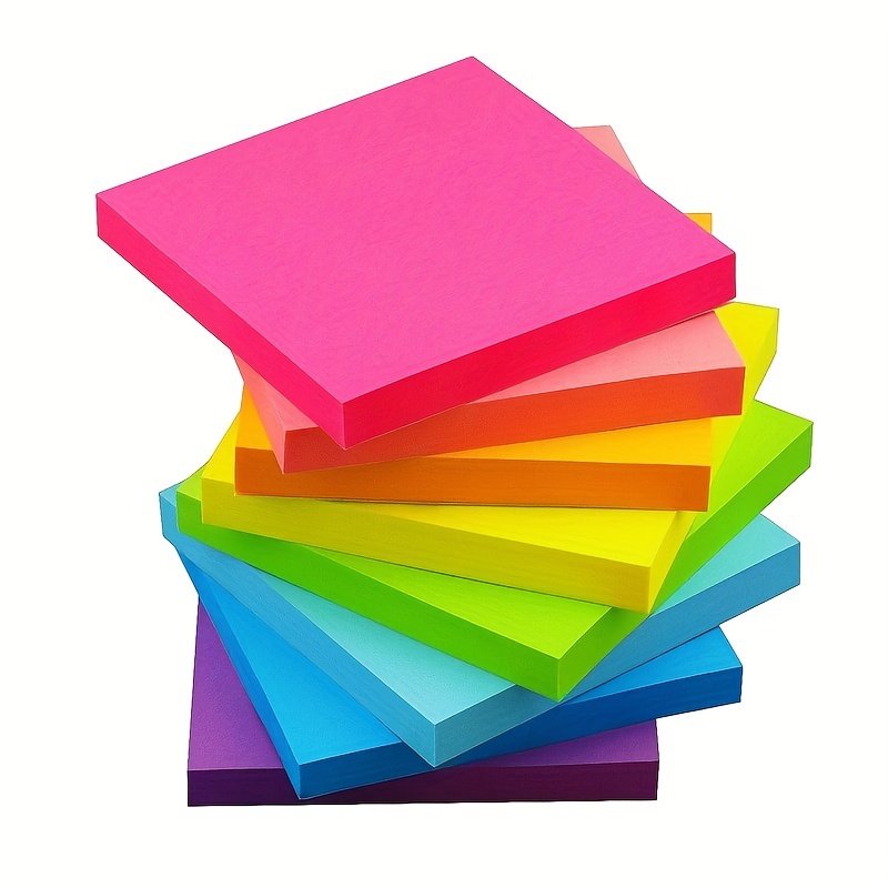Sticky Notes 3x3 Self-Stick Notes Pads with 6 Bright Colors, Easy to Post  for Office, Shool, Home, 6 Pads/Pack, 100 Sheets/Pad(Standard)