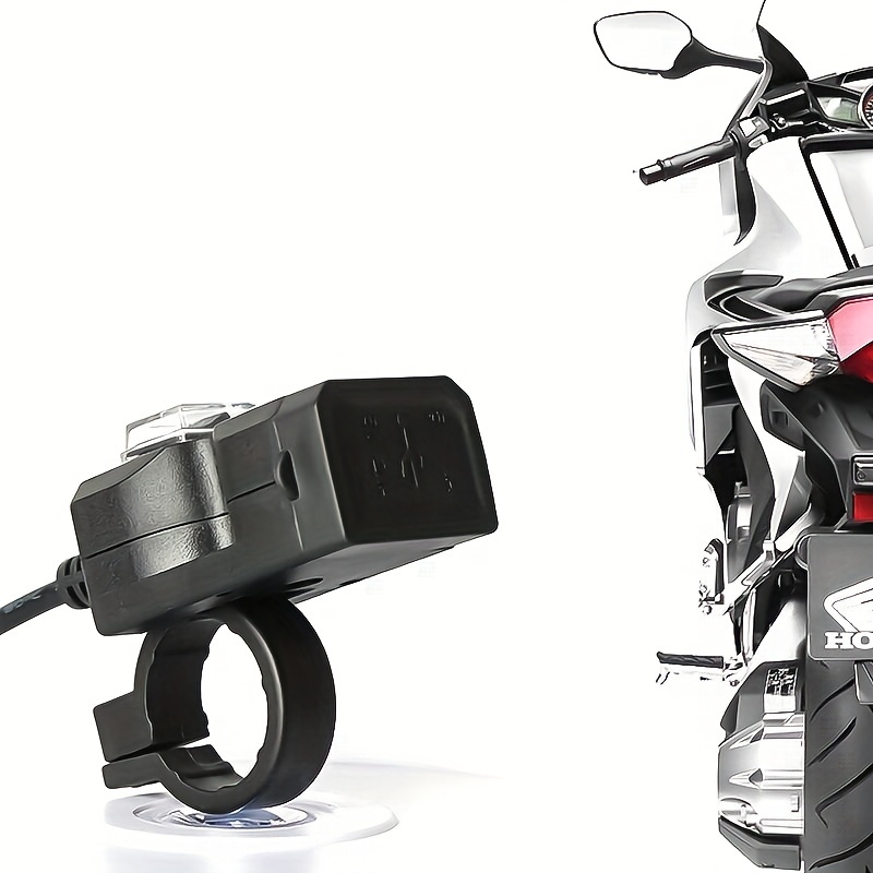 Motorcycle Handlebar Dual Usb Charger Adapter Waterproof 12v - Temu