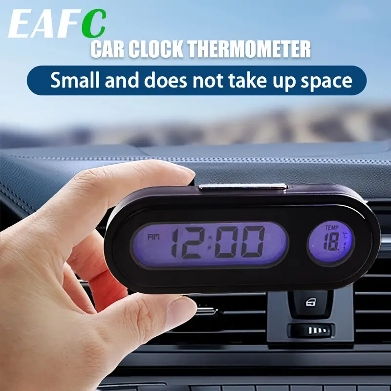 Auto Digital Temperatur Uhr LED Uhr 2 In 1 Bequeme Auto Innenraum Mini  Elektronische Uhr LED Leuchtende Digital Uhr Thermometer Voltmeter