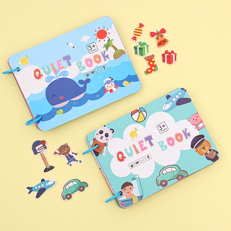 Libro di stoffa per bambini, giocattoli di sviluppo precoce con suono per  0-2 anni, libri interattivi per passeggini appesi per neonati, oceano
