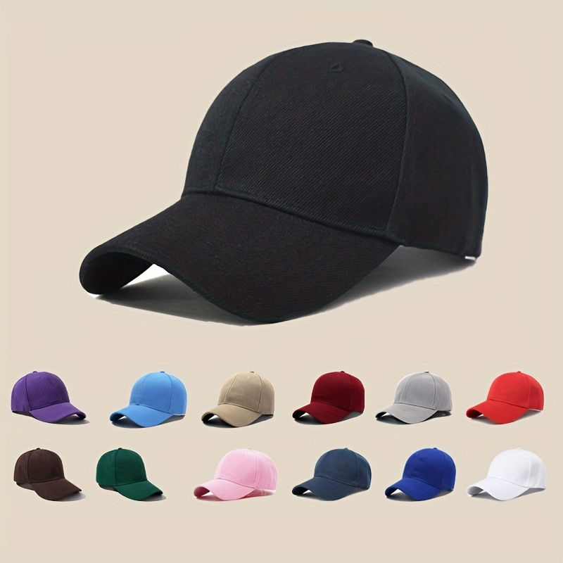Candy Color Cotton Baseball Baseball Hat, Dad Hats unisex Simple Casual Dad Hat Lightweight Sun Hats for Women & Men,Mens Baseball Temu