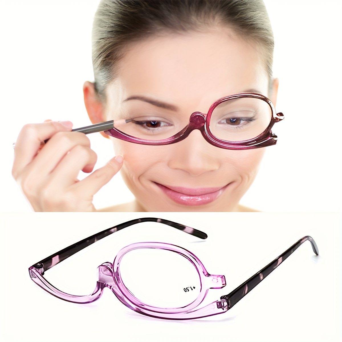 Joann Clip on Over Flip up Magnifying Eyeglasses Reader Glasses Reading  Lens for sale online