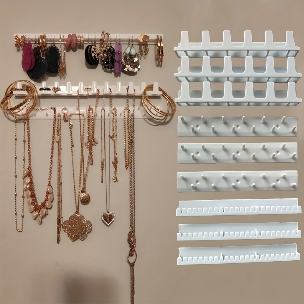 Generic 9 Pcs Adhesive Wall Mount Jewelry Hooks Holder Storage Set  Organizer Display Jewelry Display Hanging Earring Necklace Ring Hange- Gift  Jewelry
