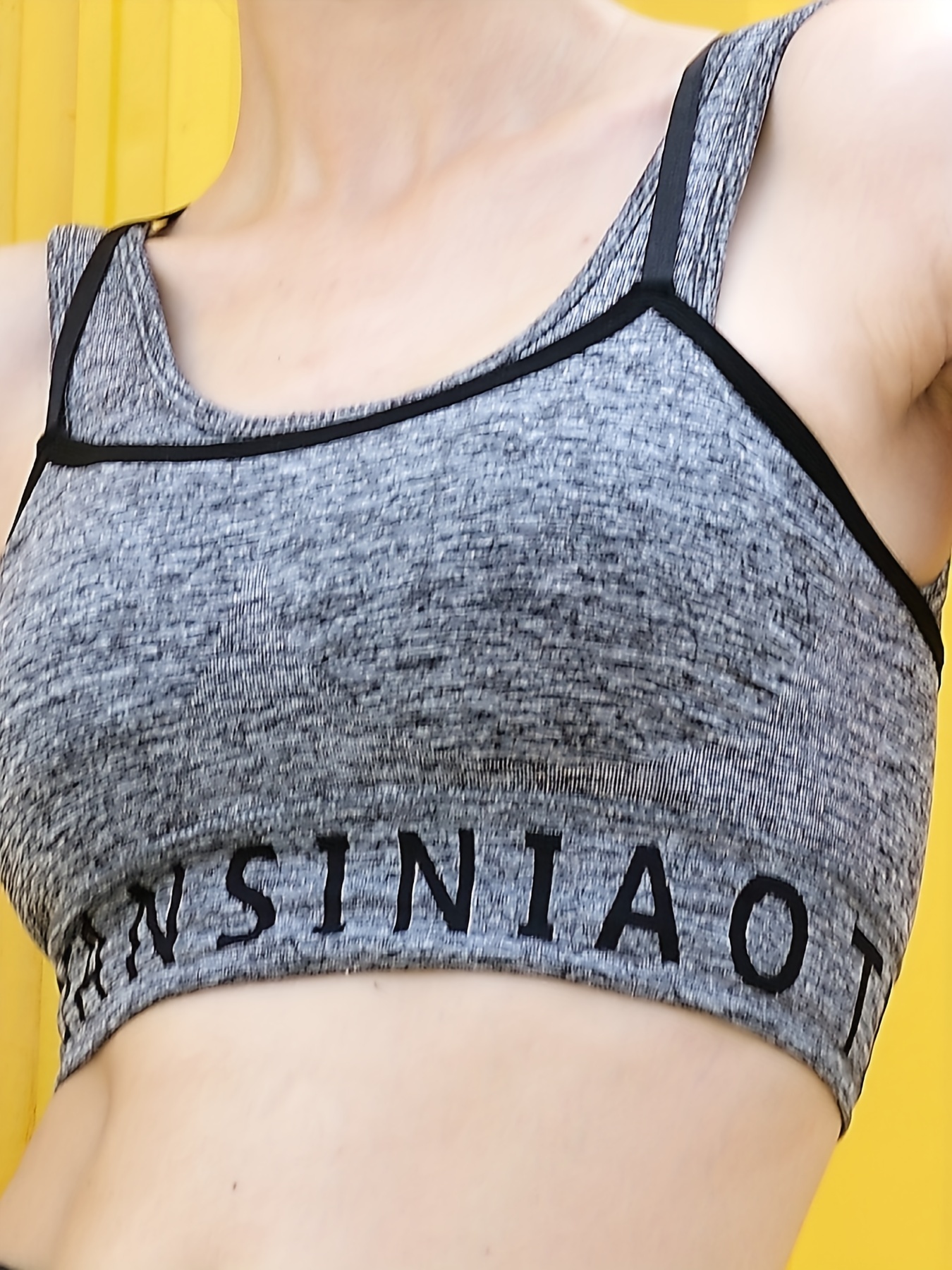 Letter Print Sports Bras Comfy Breathable Running Workout - Temu