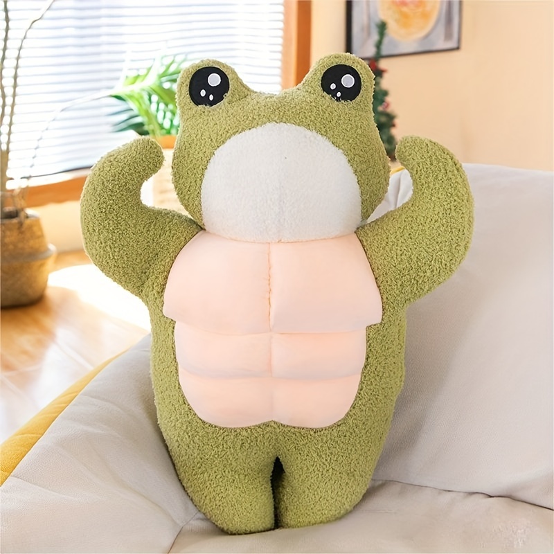 1pc Muscle Frog Pillows, Muscle Frog Doll Plush Toy Cushions, For Living  Room Bedroom Sofa Couch Home Decoration