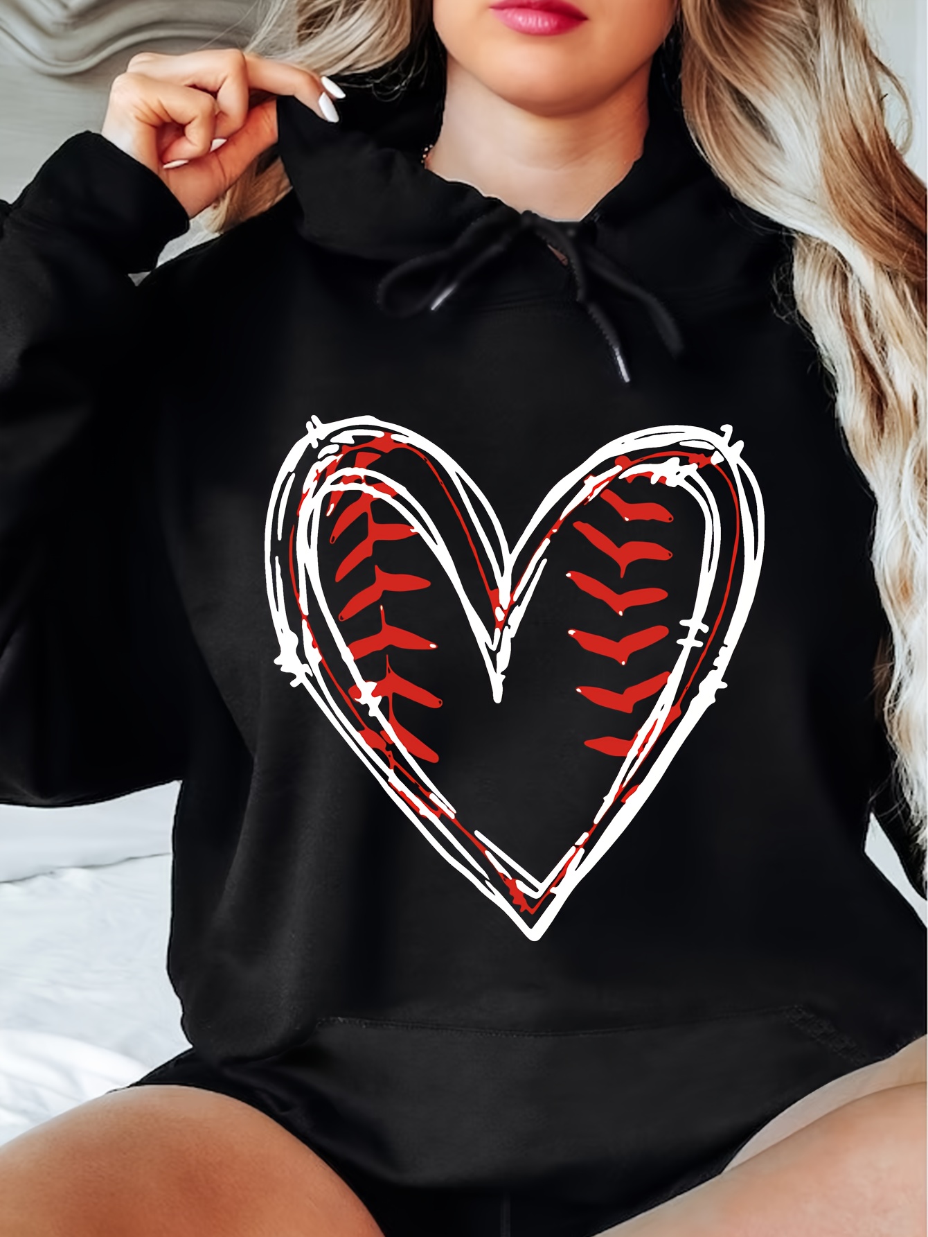 Heart Print Short Sleeve Hoodie Casual Hoodies Sweatshirt - Temu Canada