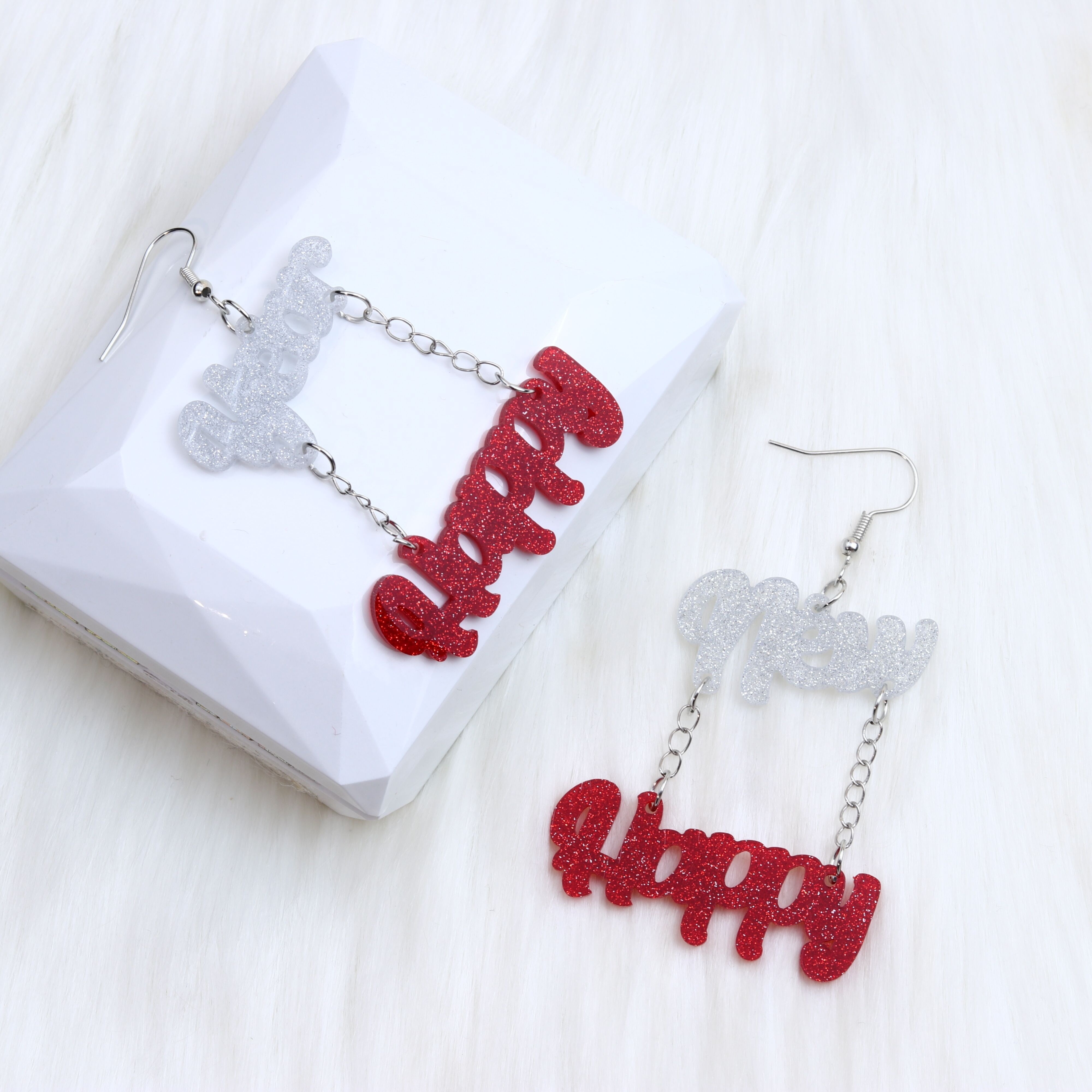2024 Happy New Year Earrings New Year Party Gifts - Temu