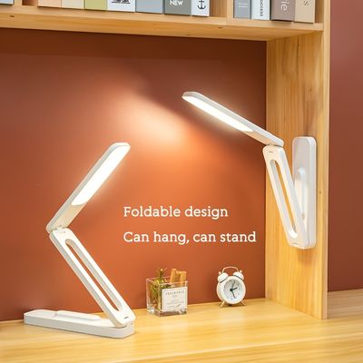 Portable & Folding Design Table Lamp,Small Led Desk Lamp,Dimmable Desk Light,3 Colors Modes And Brightness Adjustment - No Blu-ray Led Reading Light For Home Office,  Cordless Using, USB Charging