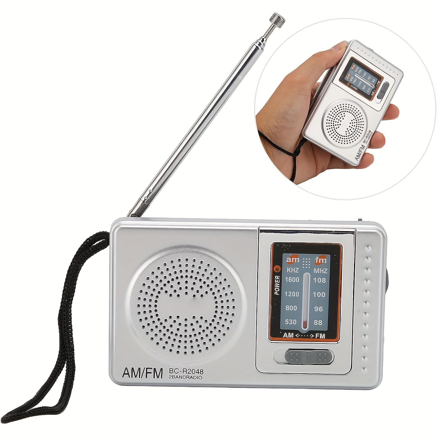 INDIN AM FM Radio Portable Pocket Radio Digital Music Player Mini Speaker  B9I7