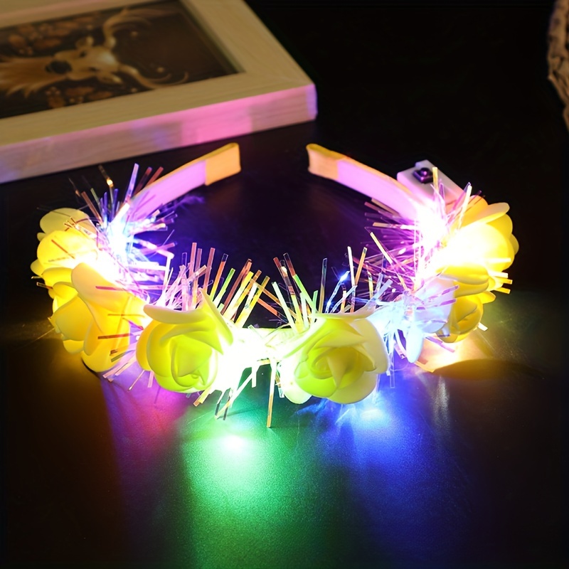 HULA Bandeau LED Oreilles de Chat, Bandeau de Fête à LED LED Light Up  Bandeau Clignotant Bandeau Lumineux Chat Coiffe Lumineuse (Rose)