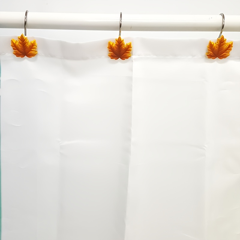  Maple Leaf Shower Curtain Hooks, 12Pcs Thanksgiving