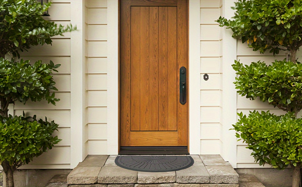 1pc door mat outdoor indoor entrance doormat semicircular   rubber non slip front door mat for   entry entryway   welcome mat for muddy paws and shoes details 4