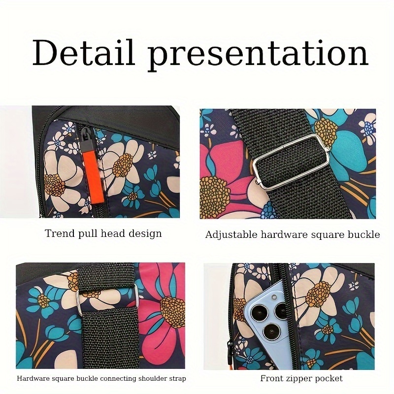 Floral Print Canvas Crossbody Bag image 2