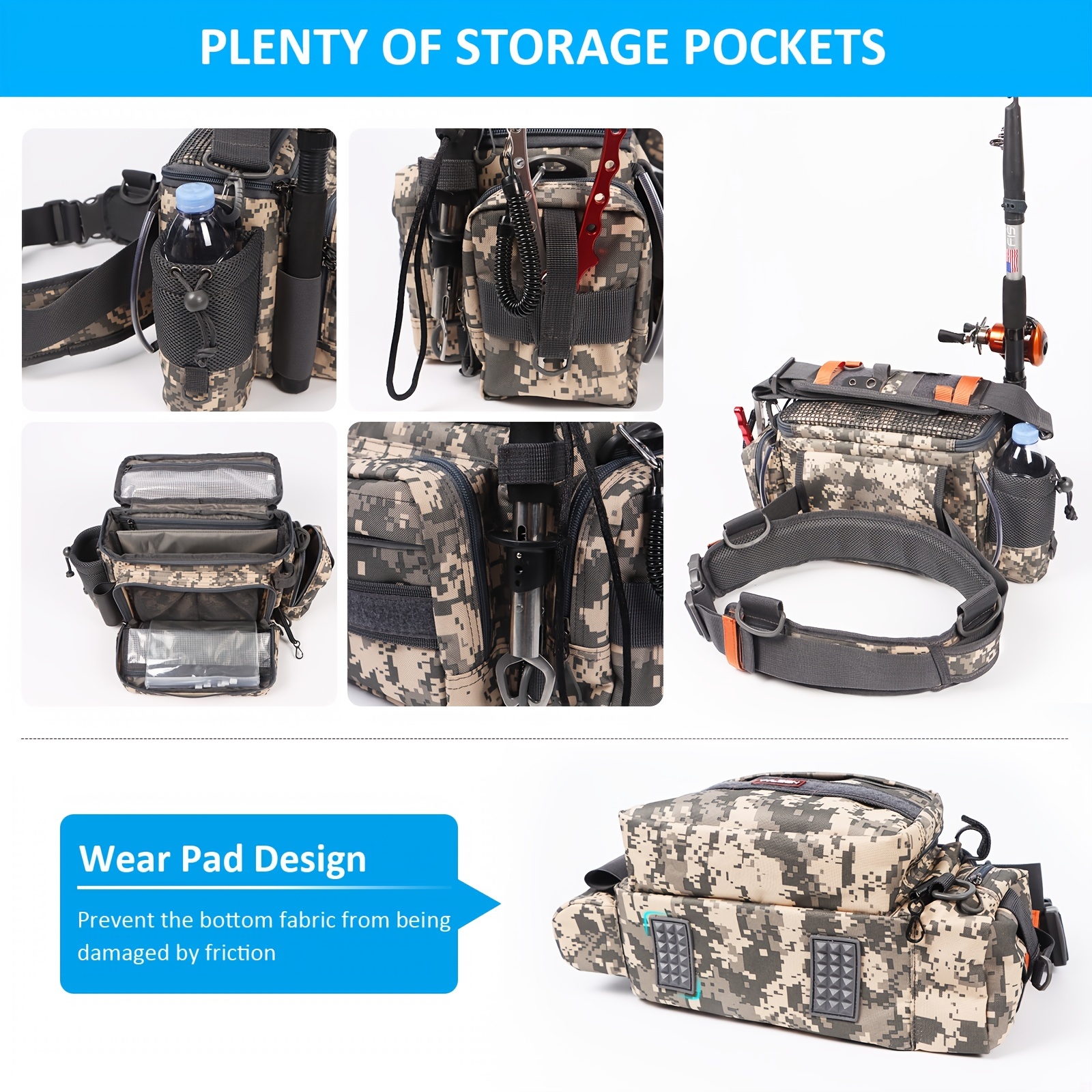 YVLEEN Sling Fishing Tackle Bag - Outdoor Fishing Tackle Storage Pack -  2023 Newest Design Water-Resistant Fishing Waist Bag Cross Body Fly Fishing