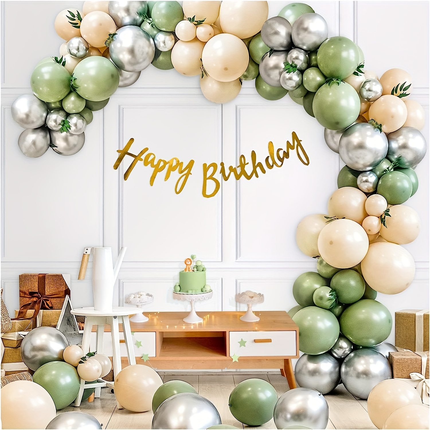 110 piezas, Decoraciones de globos de cumpleaños verde salvia para mujeres  y hombres - Perfecto para cumpleaños de 18, 20, 30, 40, 50 y baby showers 