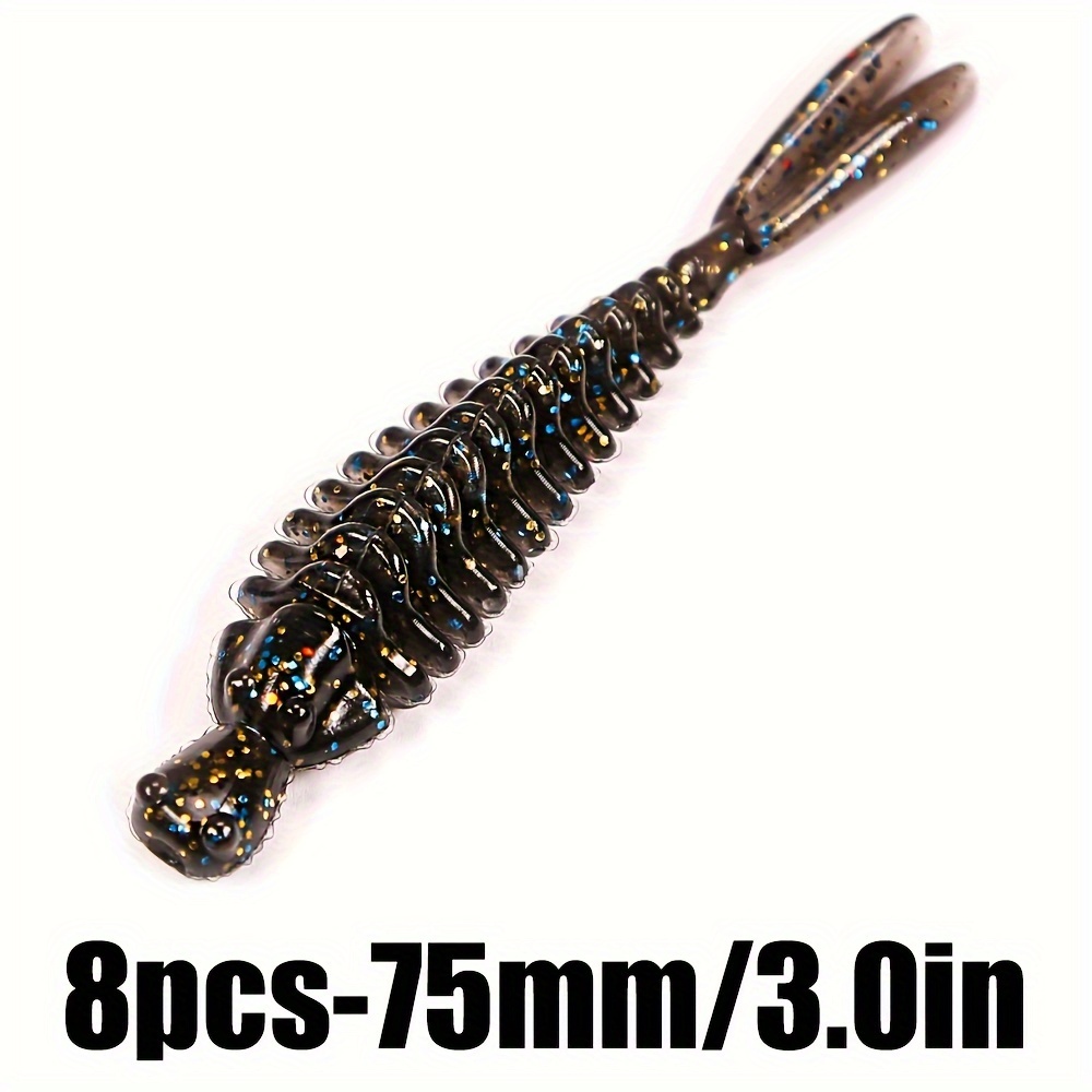 8Pcs 80mm Soft Fishing Lure Silicone Artificial Bait Worm Saltwater Fish  Lures Fishing Tackle : : Sports & Outdoors