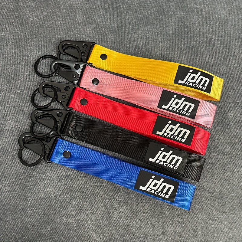 

6 Colors Key Chain Strap For Car Keys Durable Nylon And Zinc Jdm Racing Alloy Wrist Lanyard Strap For Men & Women Cute Key Id Badge Wallet
