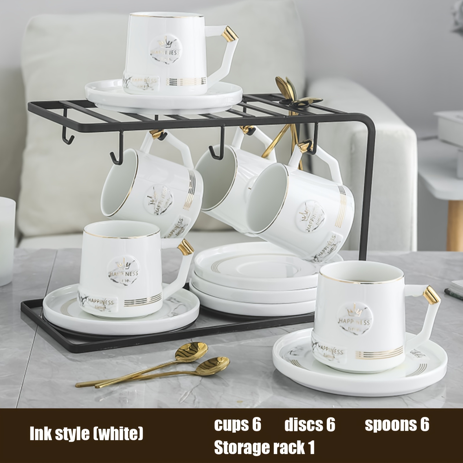 Reusable Afternoon Tea Cup Set Luxury Cappuccino Ceramic Cups
