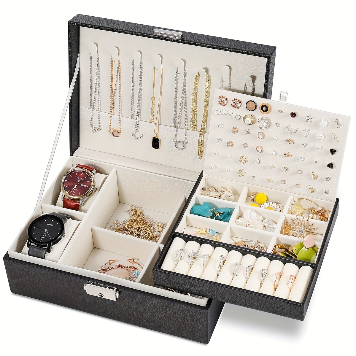 Simple Solid Color Storage Box Large capacity Jewelry - Temu