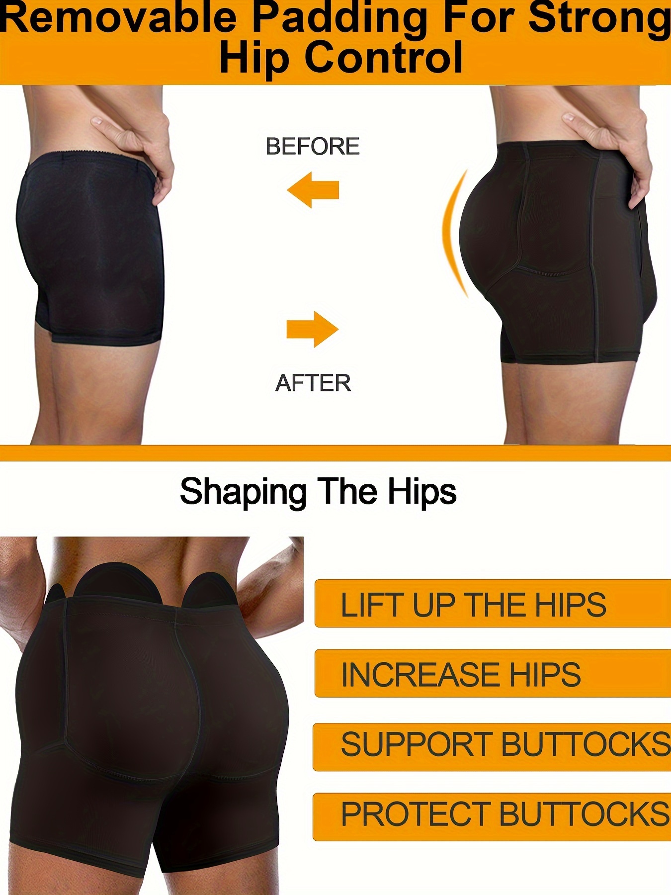 Men Butt Lifter Shapewear Butt Shaper Boxer Padded Enhancing Underwear  Tummy Control : : Sports & Outdoors