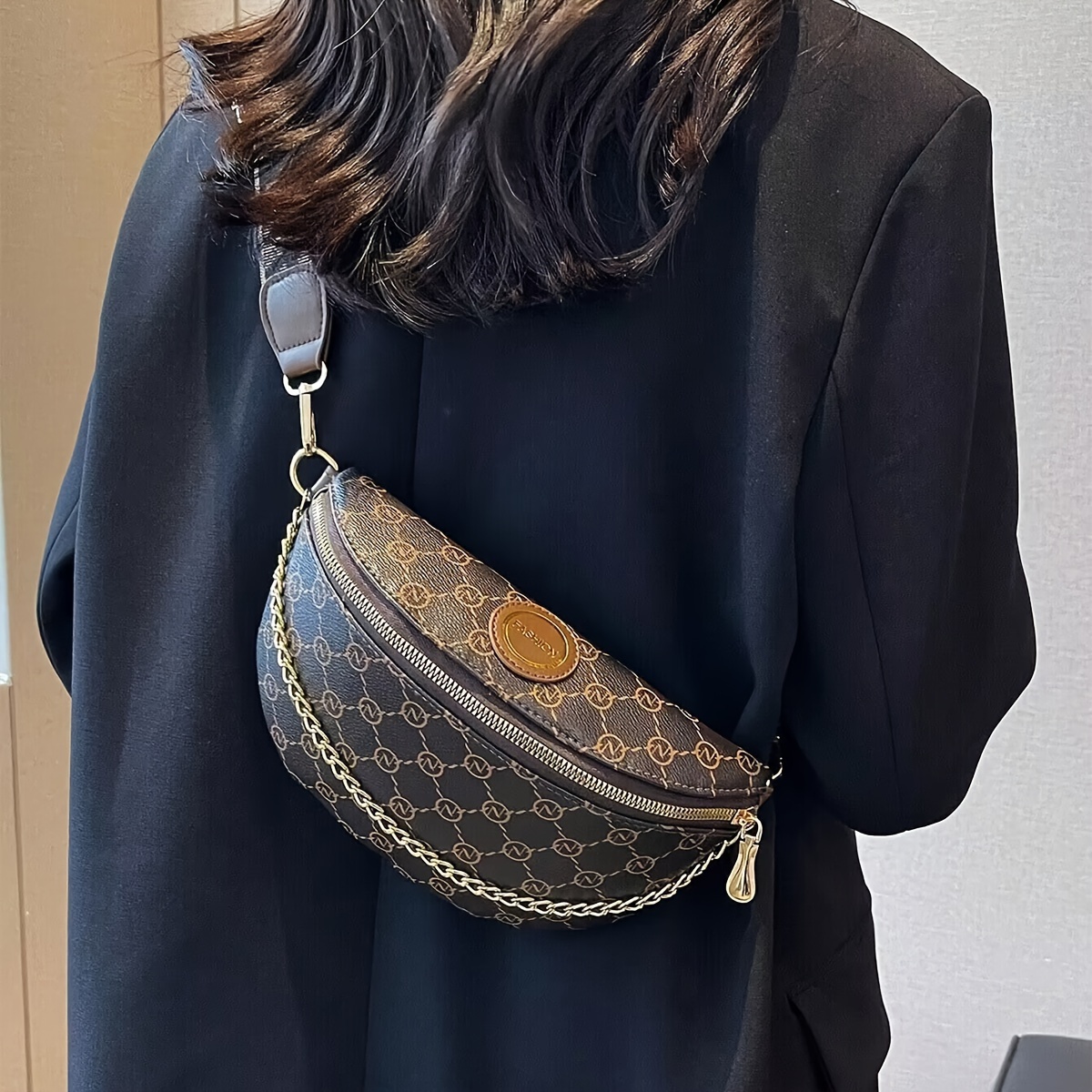 Vintage Geometric Print Waist Bag, Retro Crossbody Fanny Pack, Women's  Fashion Sling Shoulder Purse - Temu
