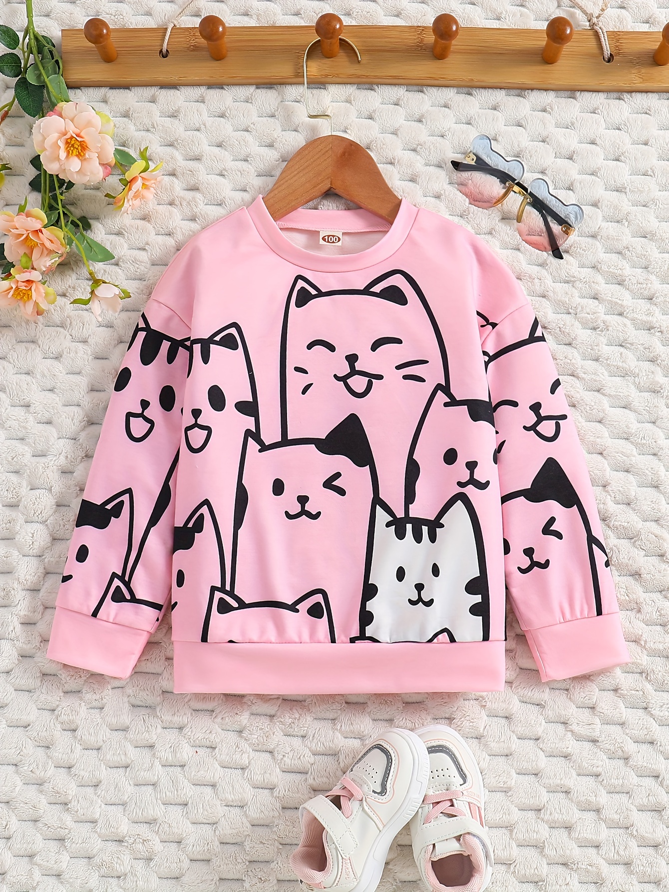 Maglia Con Cappuccio Per Bambini Con Motivo Di Gatto, Elegante Top A Maniche  Lunghe, Abbigliamento Per Ragazze Per La Primavera, L'autunno, Halloween E  Come Regalo Di Natale - Temu Italy