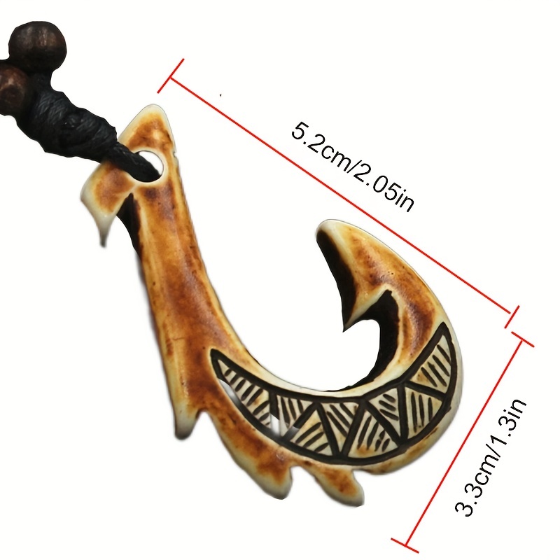 Tribal Style Resin Necklace Maori Fishhook Imitation - Temu Canada