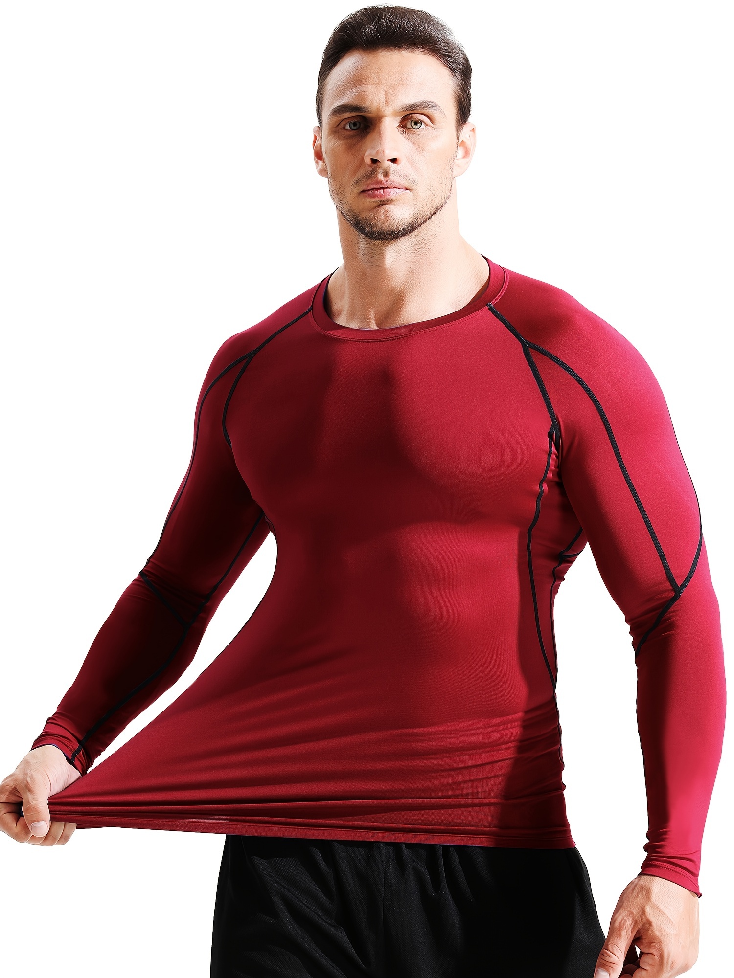 Wavsuf Fashion Workout Clothes Men Sets For Cold Deals Long-Sleeve