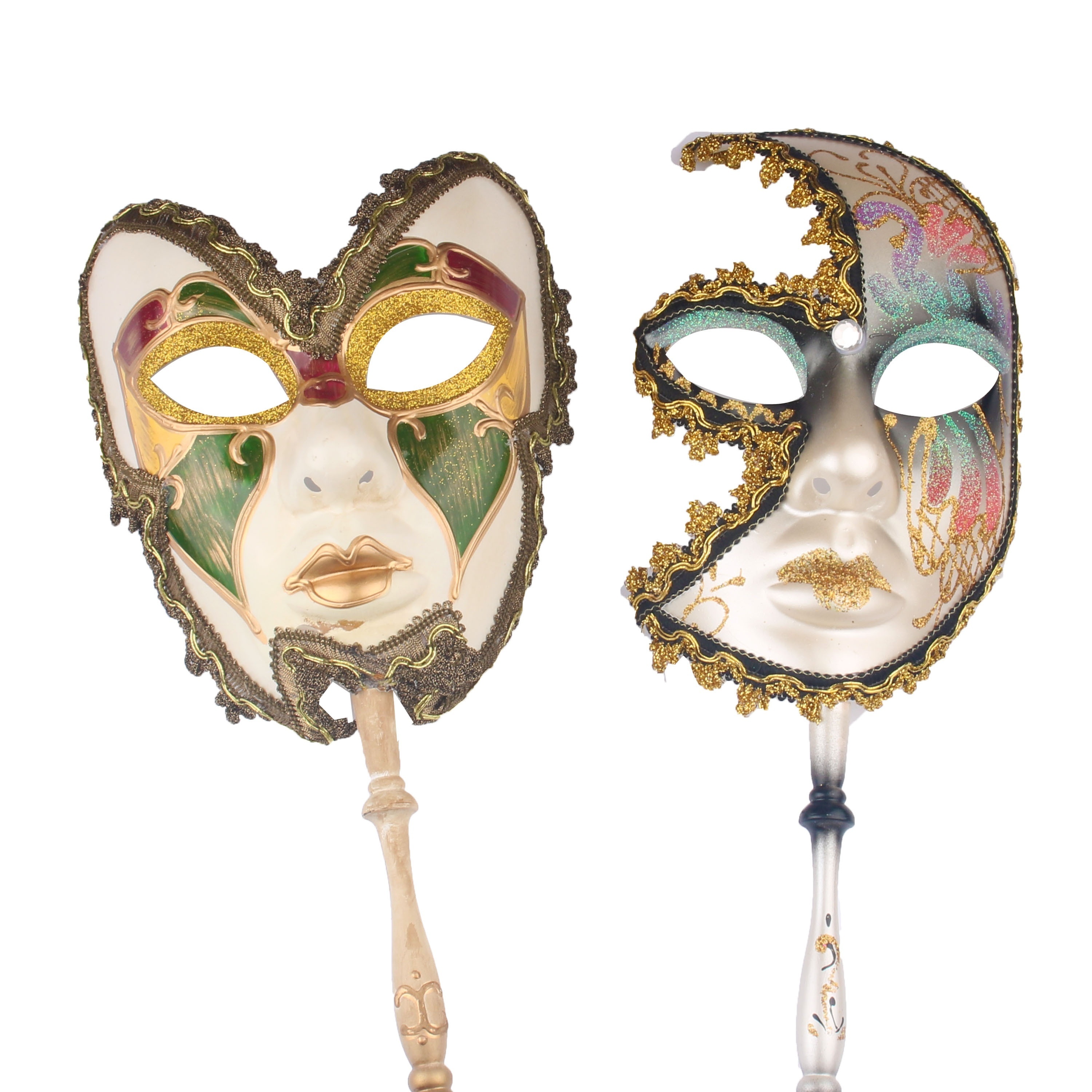 hophen Hophen Hand Held Venetian Masquerade Mask on a Stick