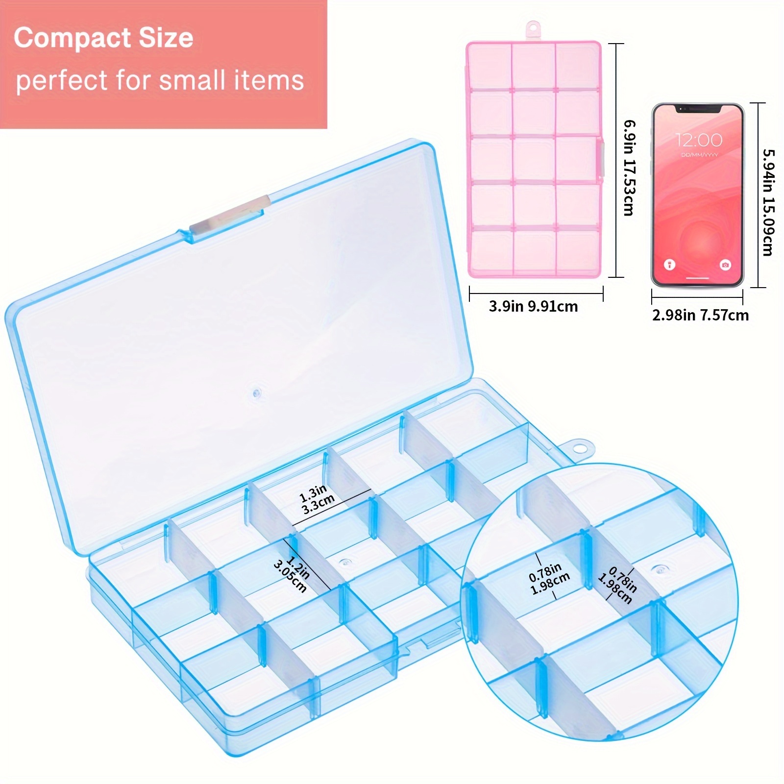 Plastic Jewelry Organizer Boxes Removable Dividers Assorted - Temu