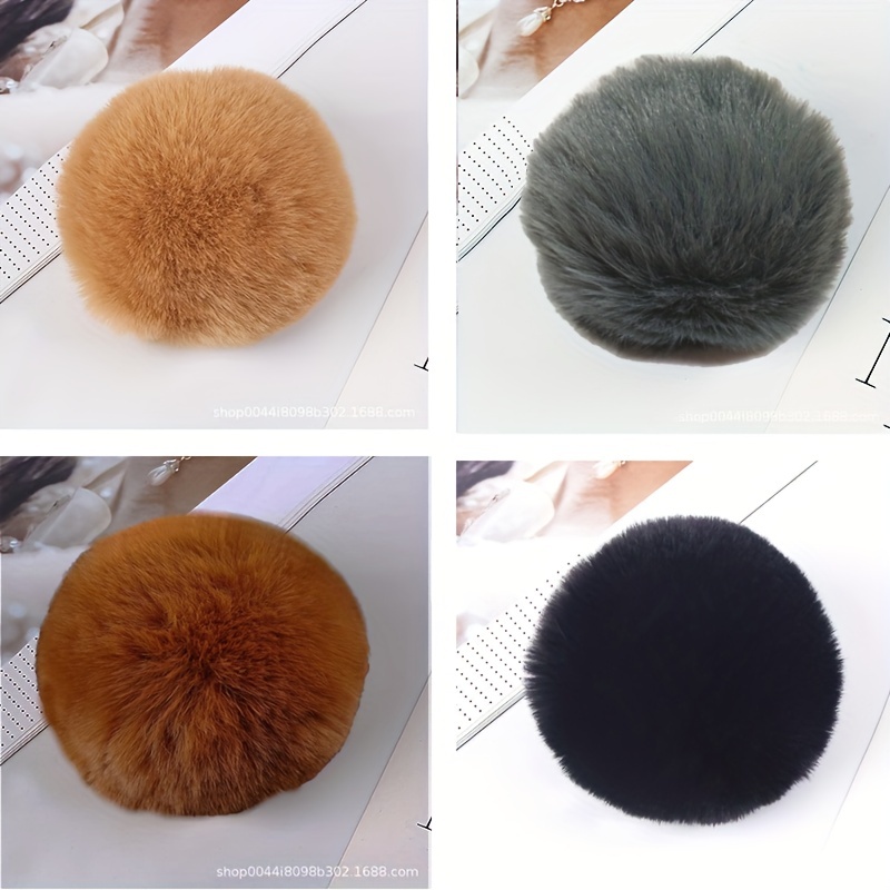  3.15 Inches Faux Fur Pom Pom Balls DIY Faux Fox Fur Fluffy Pompoms  for Hats Scarves Gloves Bags Accessories