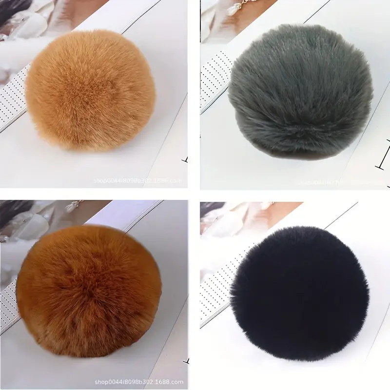 30 Pieces Faux Fur Pompoms Balls Diy Faux Rabbit Fur Fluffy Pompom With  Elastic Gift