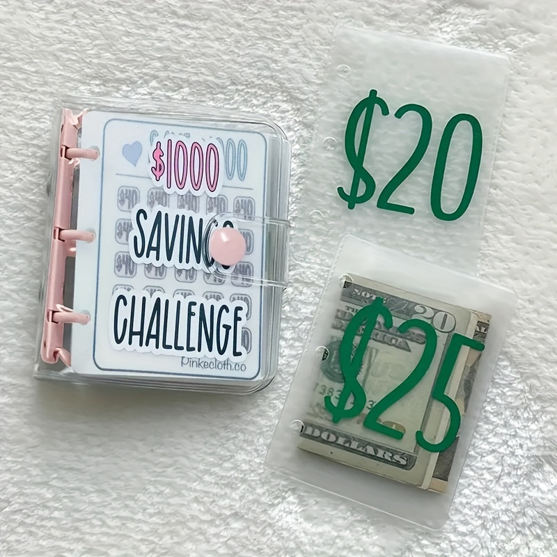 Mini Carpeta de ahorro de dinero, 150/300/500/1000 $, sobre de efectivo,  BILLETERA, carpeta de presupuesto, planificadores de cuaderno - AliExpress