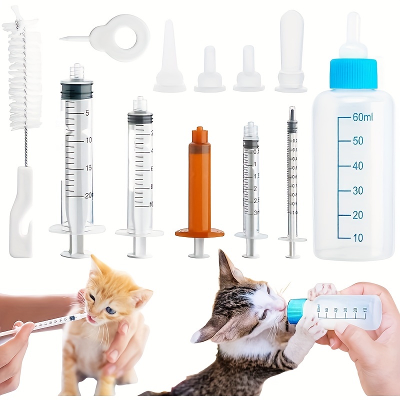 

Premium Nursing Bottle Kit For Your Pet Dog, Cat, Or Small Animal – Includes Replacement Nipples!