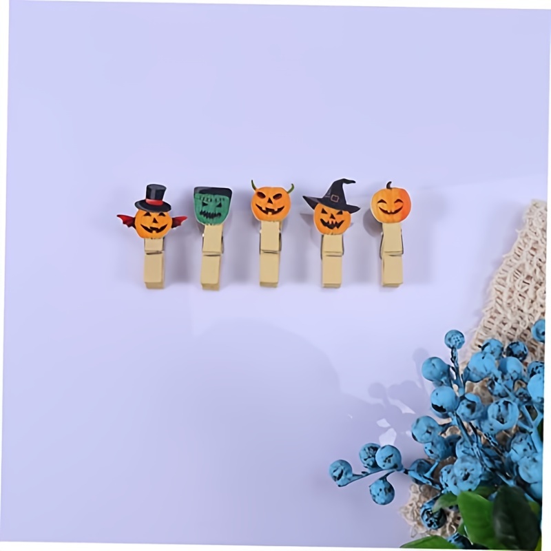 20pcs/set Mini Halloween Clothespins, Costume Decor Clips, Mini Crafts  Small Clips, Halloween Wooden Clothes Drying Pins Clips, Pumpkin And Ghost  Face Decor Small Photo Clips, Bamboo Message Card Clips, Halloween Decor  Gift