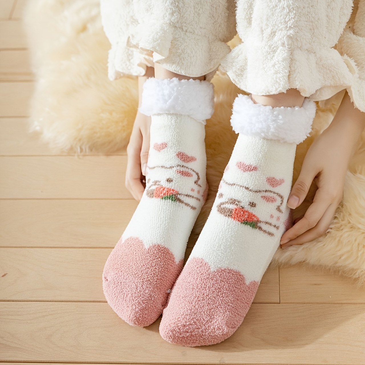 Women's Thermal Winter Fuzzy Slipper Socks Fluffy Sherpa - Temu