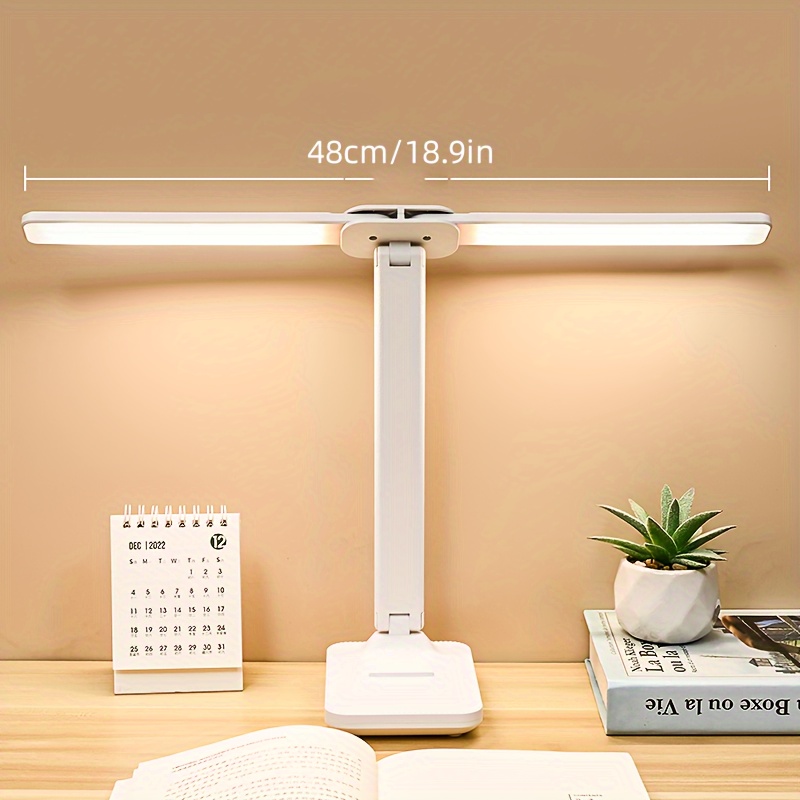 Touch Eye Protection Double Head Desk Lamp Learning Folding - Temu