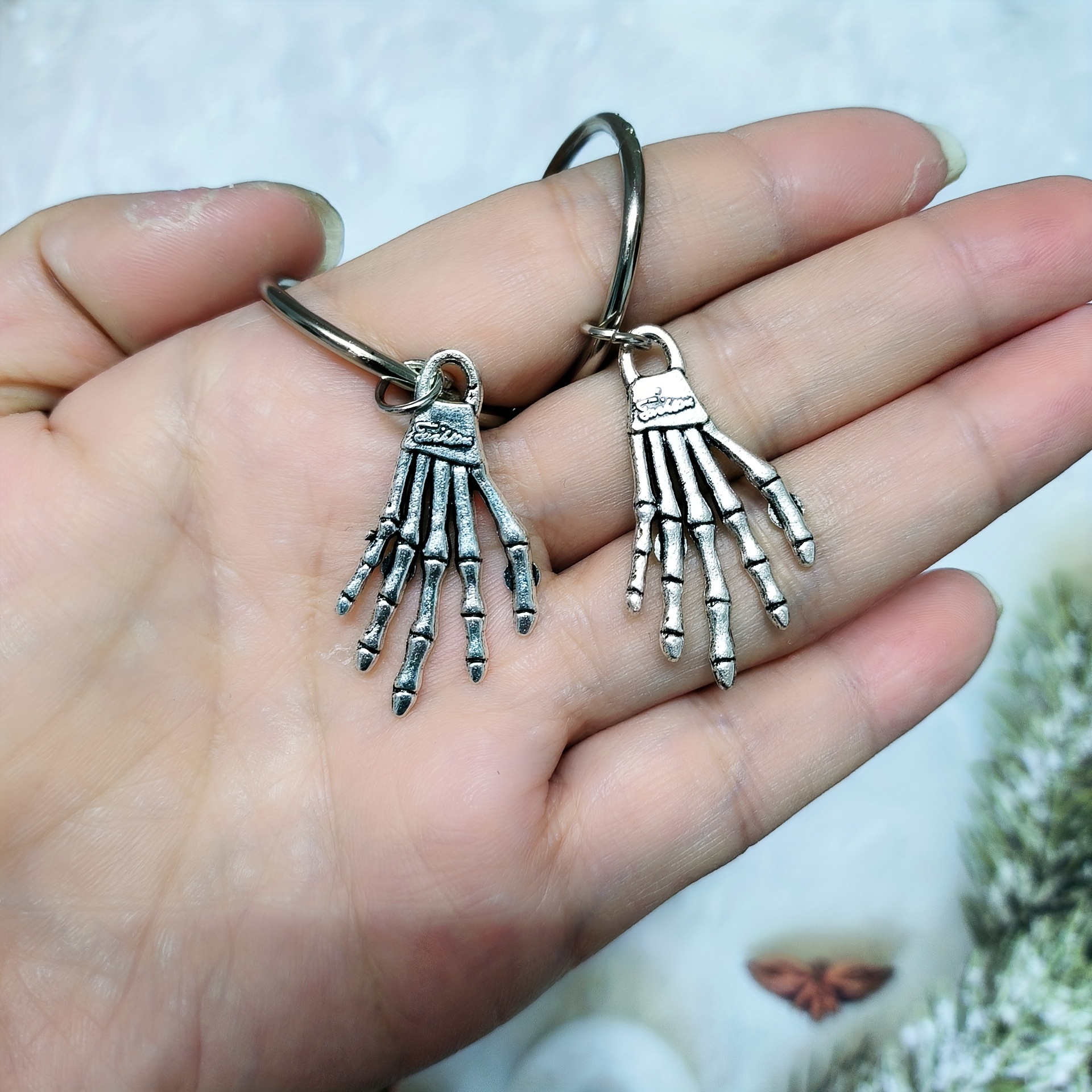 2pcs Street Style Alloy Ghost Hand Pendant for Shoes Boots Decoration, Cool DIY Accessories,Temu