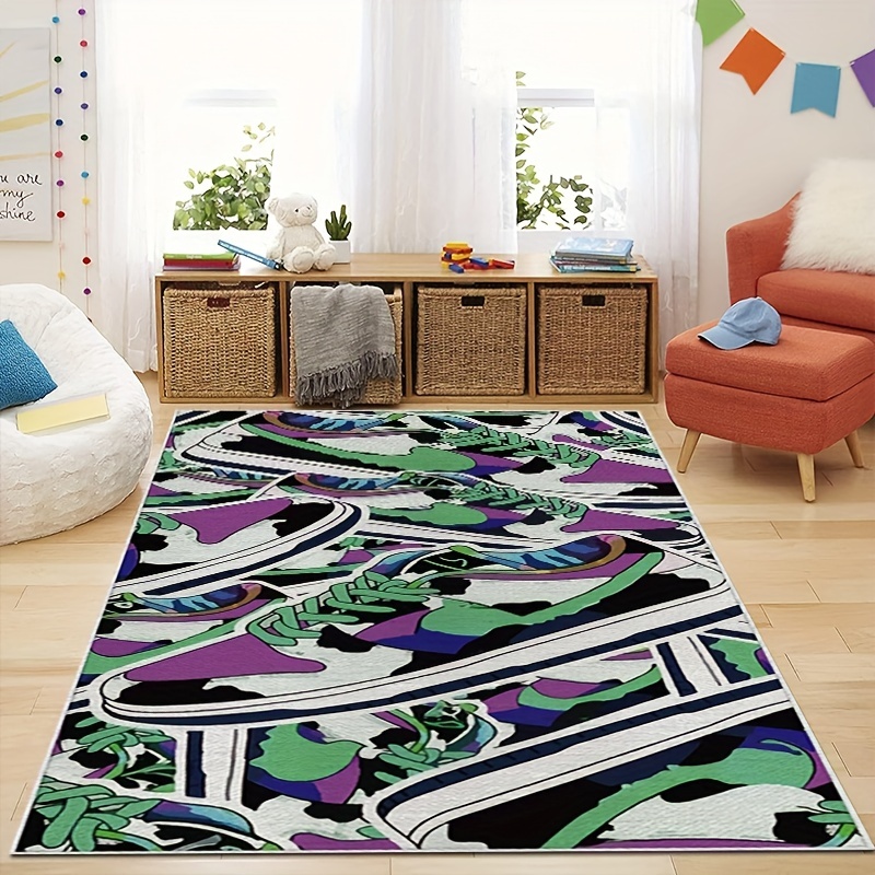 1pc Soft Flannel Area Rugs Anti Fatigue Shaggy Floor Carpet Football Print  Area Rugs Non Slip Machine Washable Carpet Entrance Welcome Door Mat Living  Room Bedroom Nursery Room Game Room Dormitory Carpet